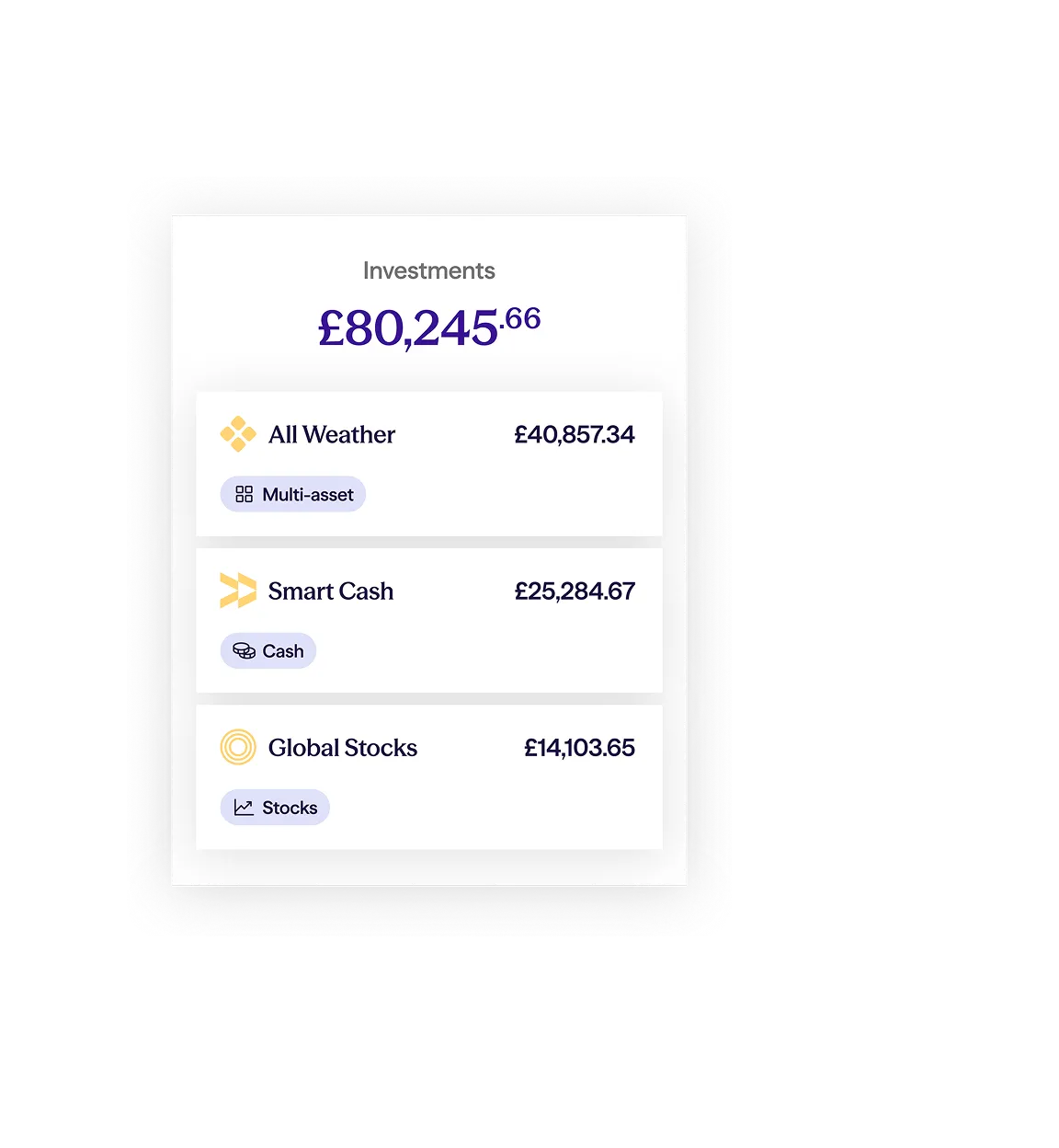 Sidekick app showing savings of 241,785 pounds and investments of 43,686 pounds with House Sale and Holiday Fund goals