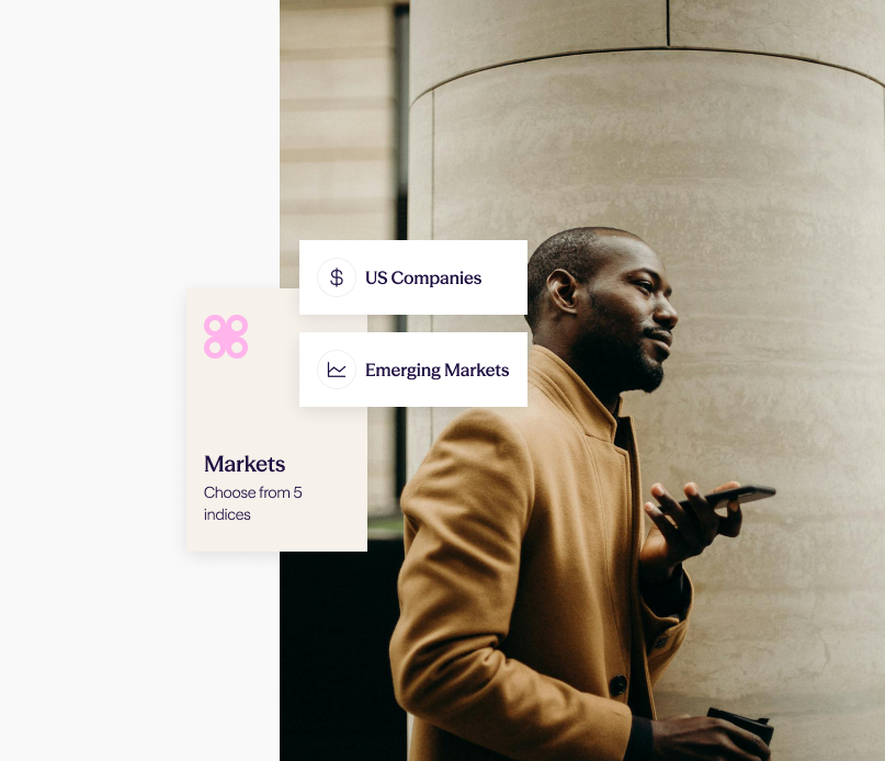 Sidekick app showing the Markets product with a selection of market exposures